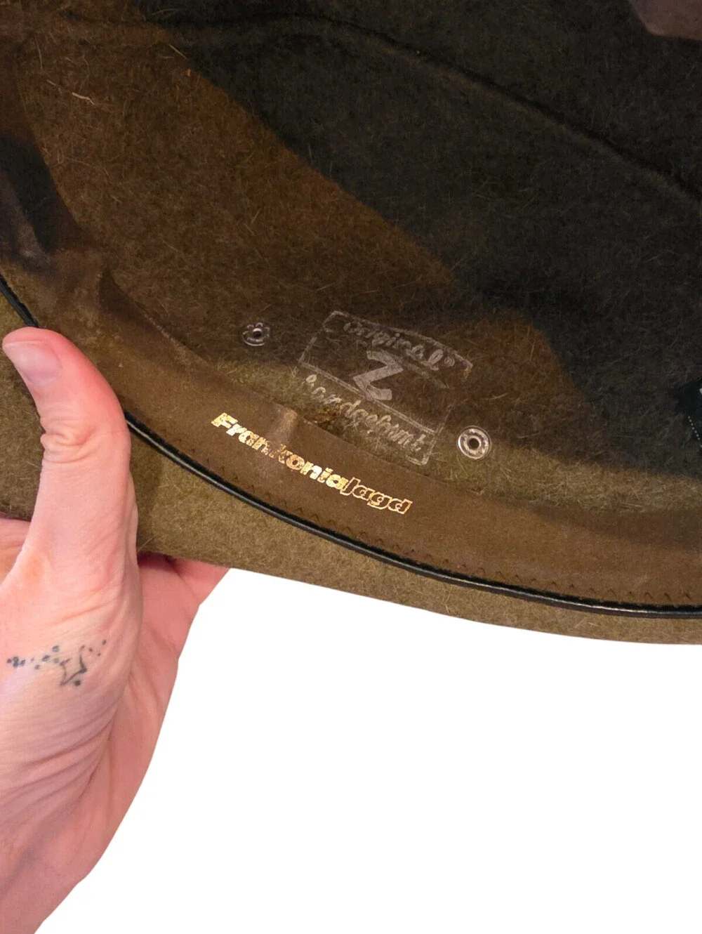 Vintage Zapf Hutmacher Alpine Hat Cap Size 60 Green Jagd Hohenberg Rauhhaar